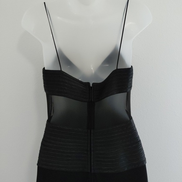 Evening Bandage Corset Dress SMALL Black Mesh Flair Vampire Fairygoth VTG Sheer - Picture 8 of 16